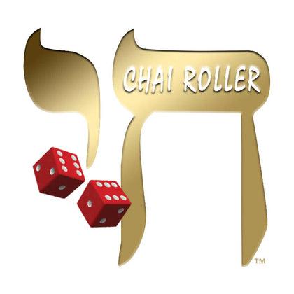 Golden Chai symbol with two red dice. 