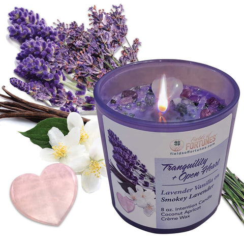 Lavender Vanilla TRANQUILITY + OPEN HEART Magick Candle