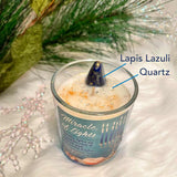 Frankincense & Myrrh Miracle of Lights Hanukkah magick candle with Lapis Lazuli and Quartz.