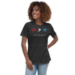 Women's relax fit DO THE MATH tee in dark gray.