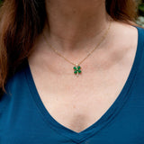 Lucky Jade Clover with 18k Gold Plated Setting and Chain.