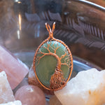 Beautiful green Adventurine Tree of Life Pendant. This green stone is known for attracting MONEY!