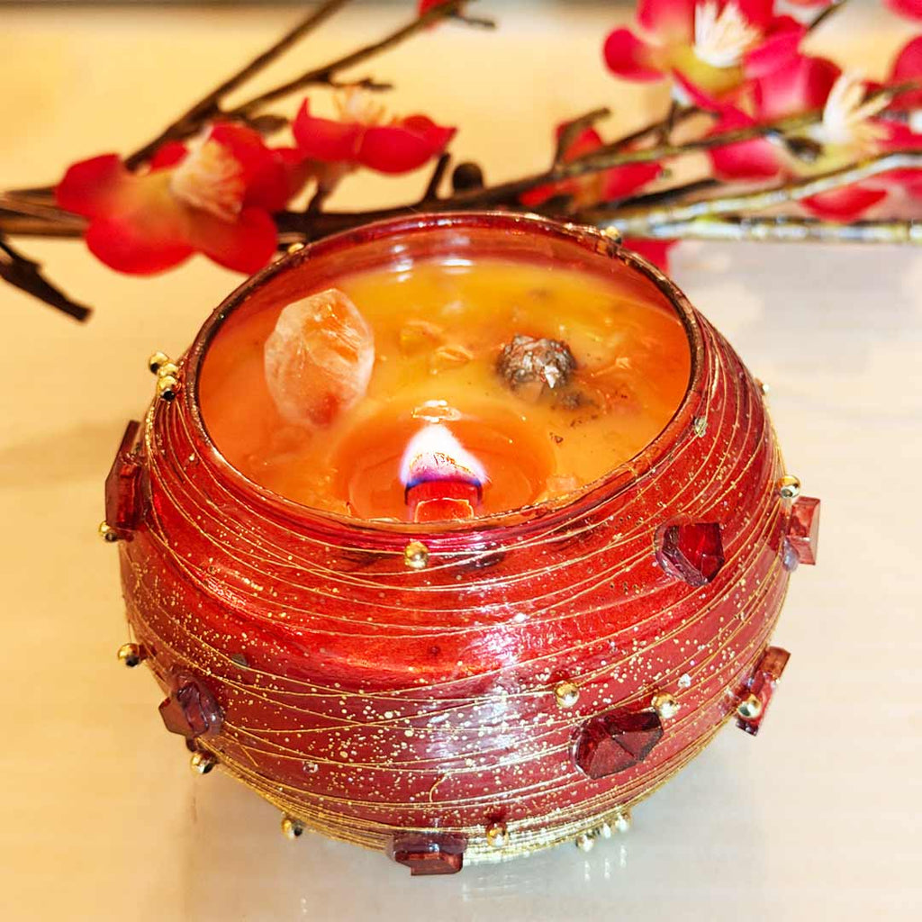 White Peach Blossom GRAND FORTUNE! Magick Candle