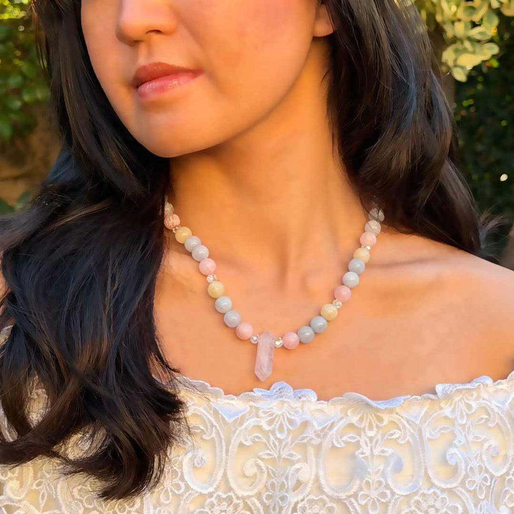 Beautiful Rainbow Morganite Necklace Set