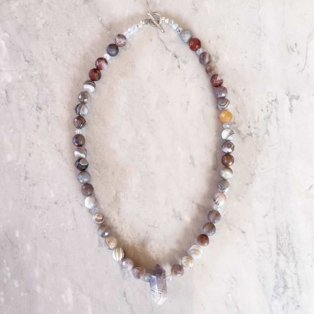 Amethyst and Botswana Agate Necklace