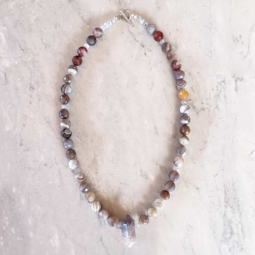 Amethyst and Botswana Agate Necklace