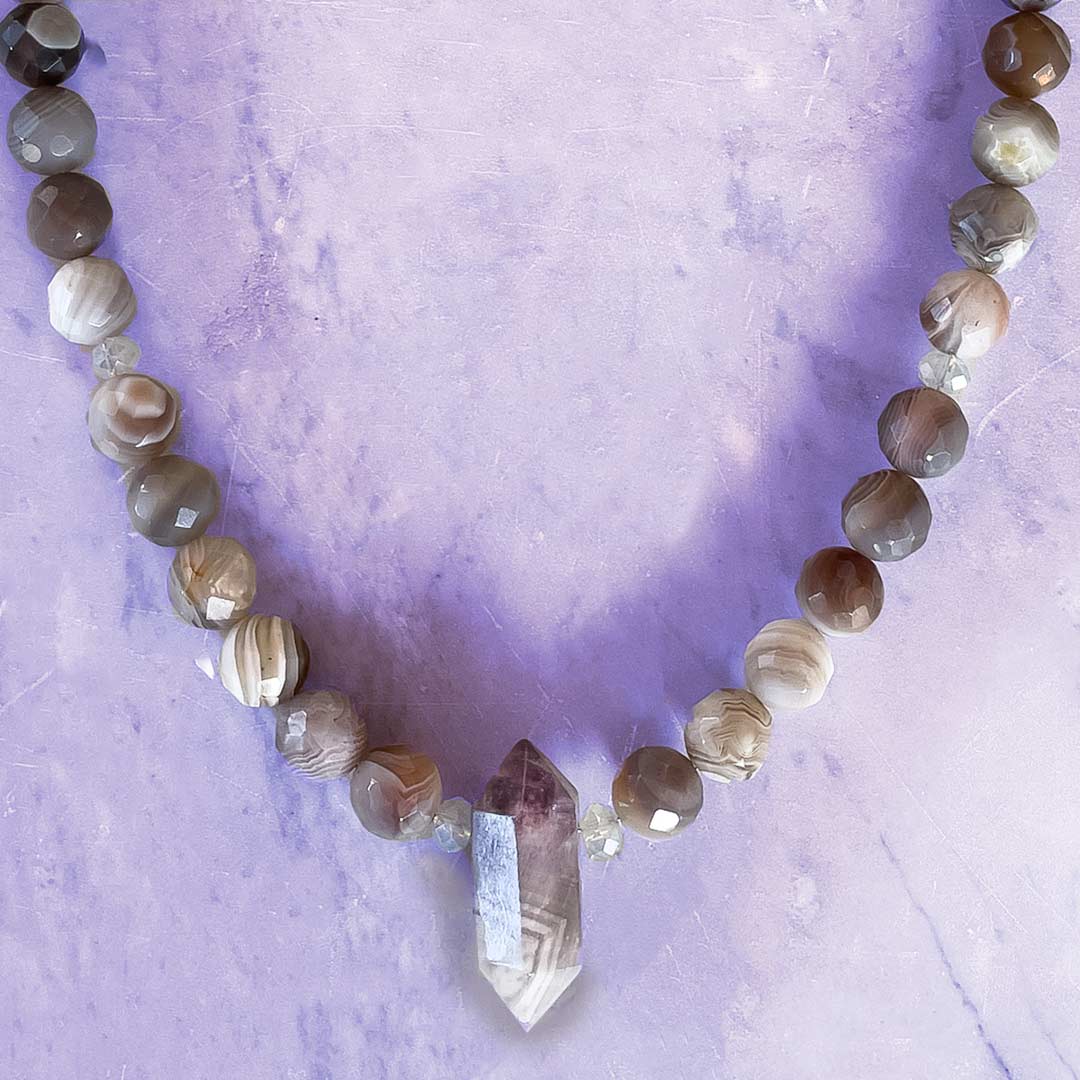 Amethyst and Botswana Agate Necklace