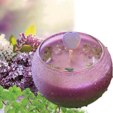 Lilac on Garden Mint PROSPERITY and INTUITION Magick Candle
