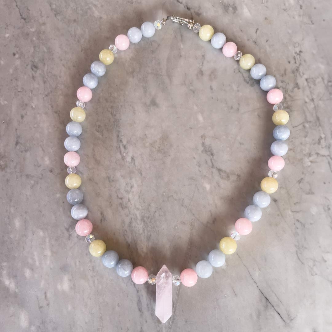 Beautiful Rainbow Morganite Necklace Set