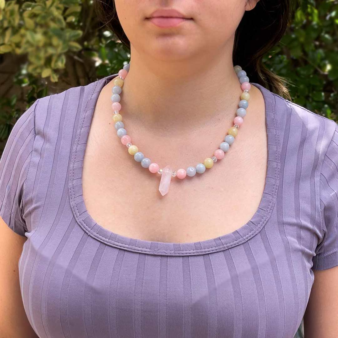 Beautiful Rainbow Morganite Necklace Set