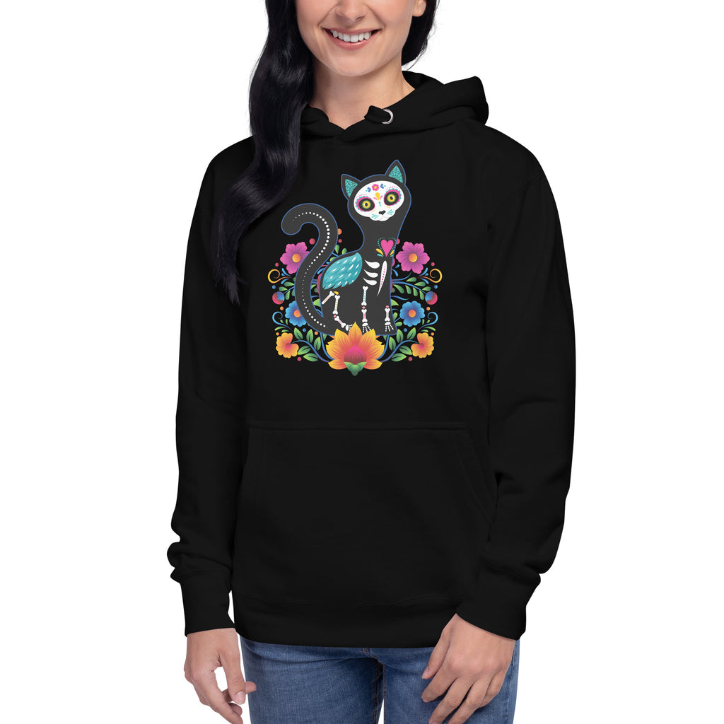 Gato de Día de Muertos Unisex Hoodie