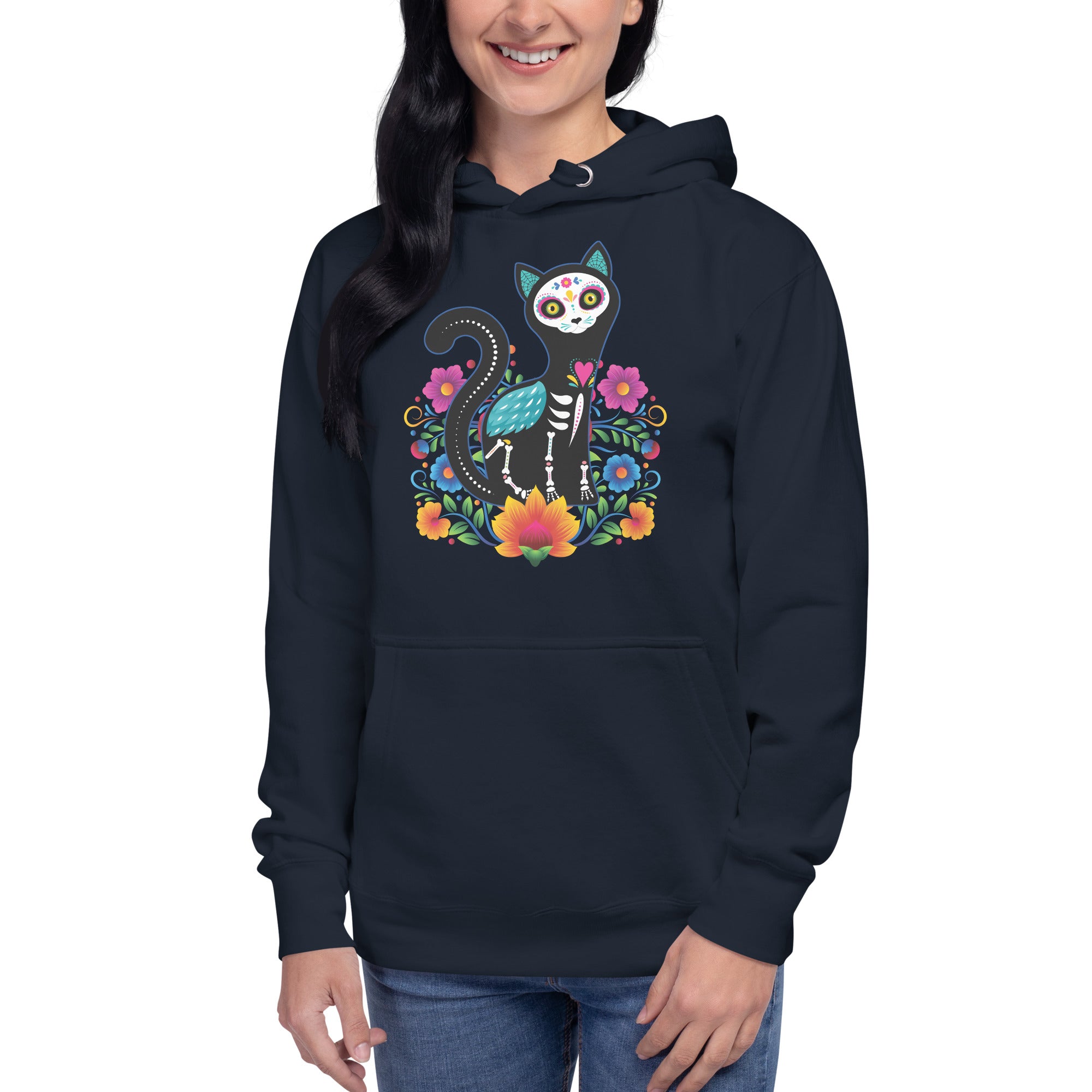 Gato de Día de Muertos Unisex Hoodie