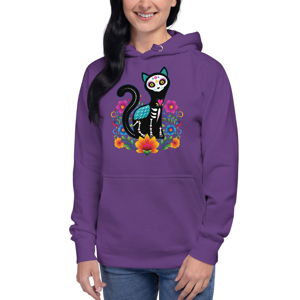 Gato de Día de Muertos Unisex Hoodie