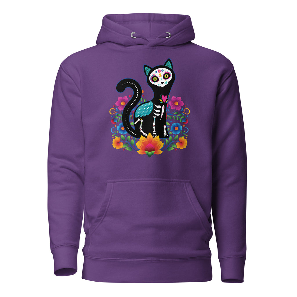 Gato de Día de Muertos Unisex Hoodie