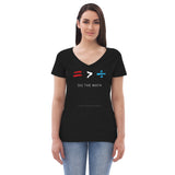 Equality is Greater Than Division. DO THE MATH. Black V neck women's t-shirt..