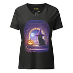 Wizard Kitten on All Hallows Eve - Relaxed V-Neck
