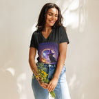 Wizard Kitten on All Hallows Eve - Relaxed V-Neck