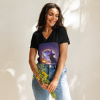 Wizard Kitten on All Hallows Eve - Relaxed V-Neck