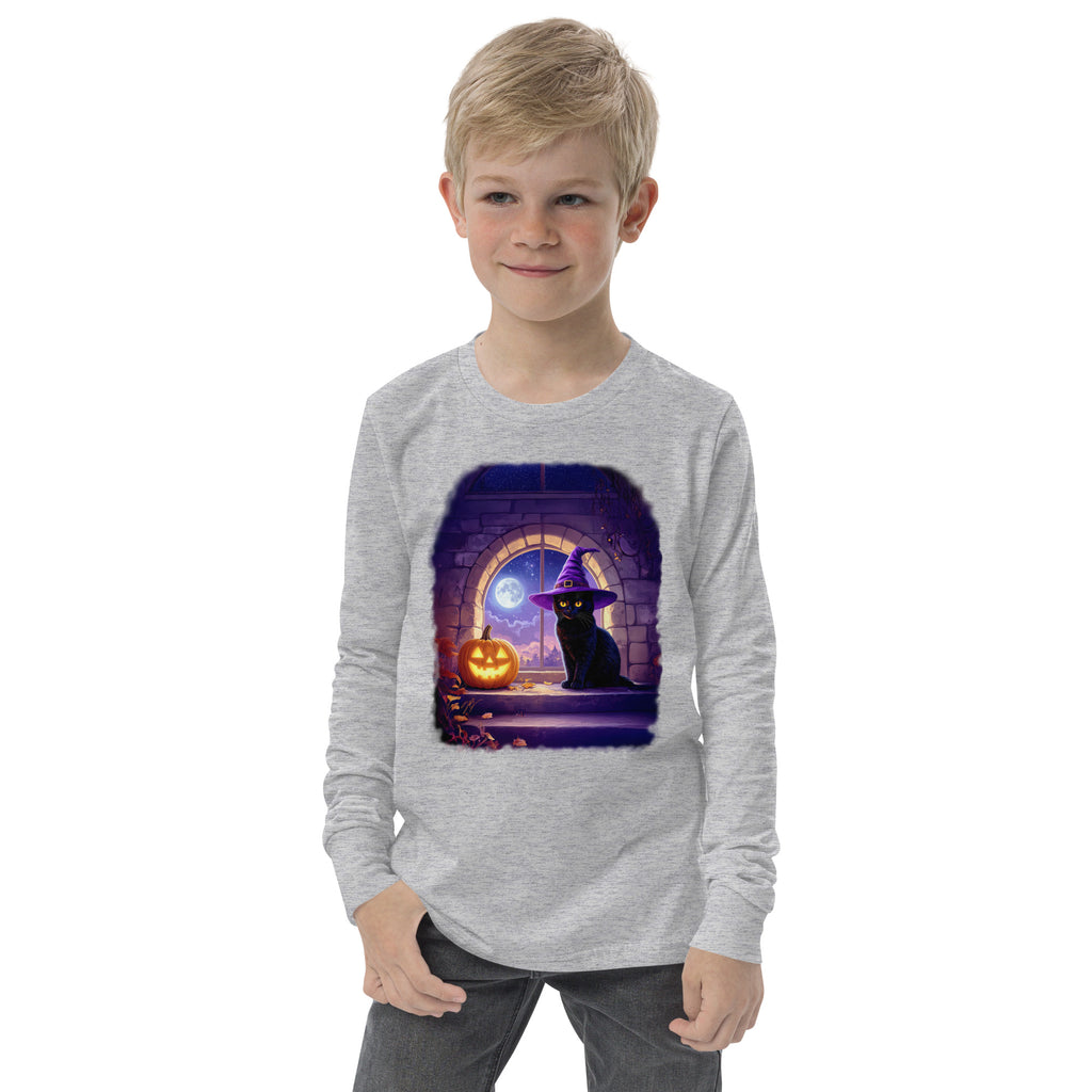 Wizard Kitten on All Hallows Eve - Youth Long Sleeve