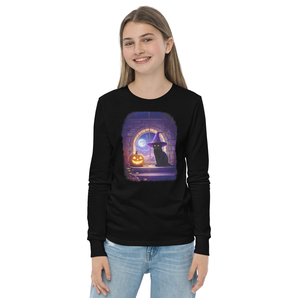 Wizard Kitten on All Hallows Eve - Youth Long Sleeve