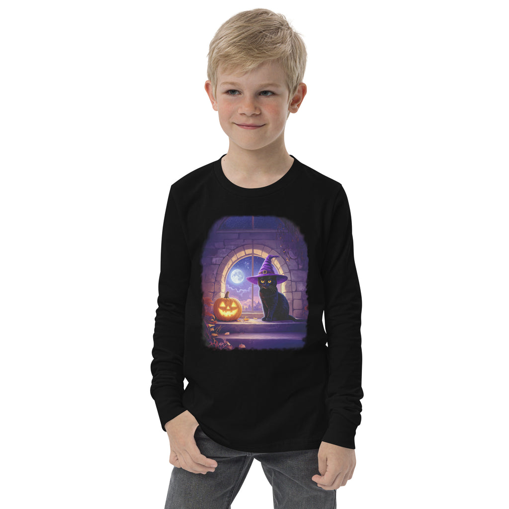 Wizard Kitten on All Hallows Eve - Youth Long Sleeve