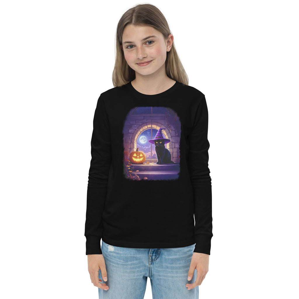Wizard Kitten on All Hallows Eve - Youth Long Sleeve