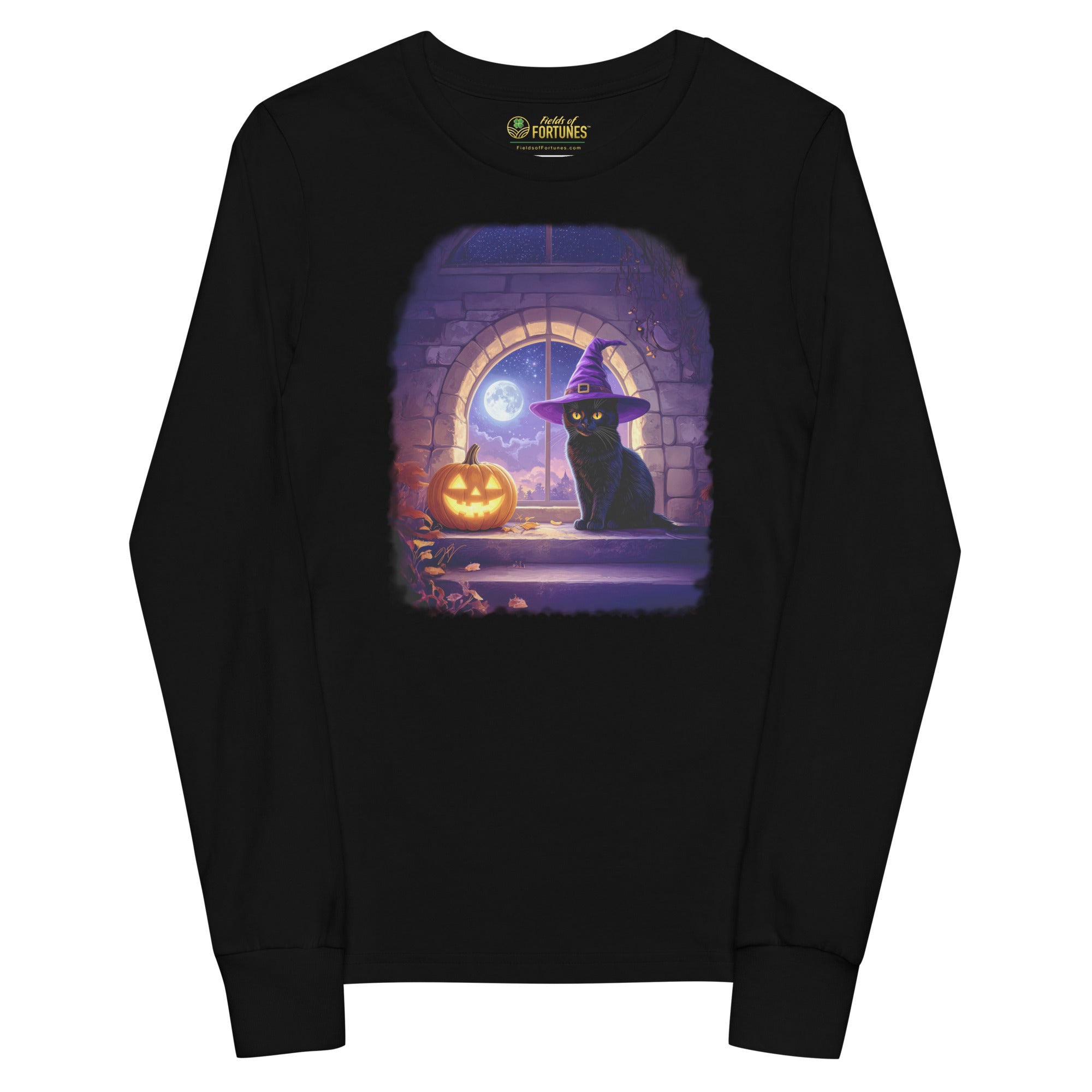 Wizard Kitten on All Hallows Eve - Youth Long Sleeve