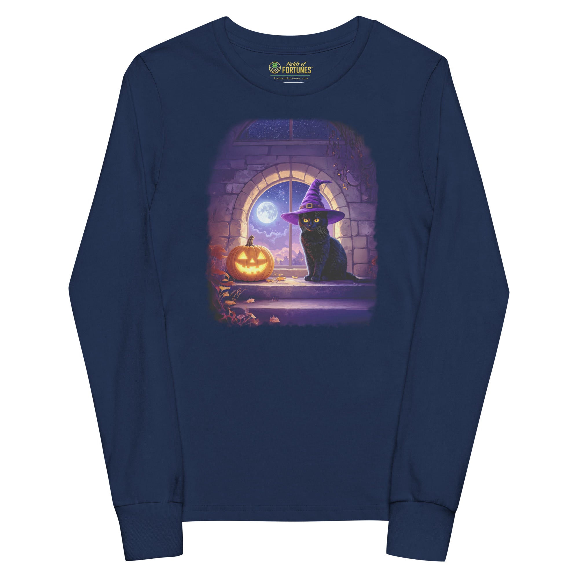 Wizard Kitten on All Hallows Eve - Youth Long Sleeve