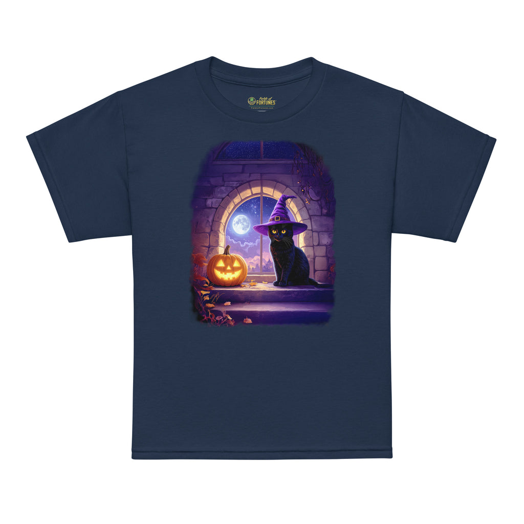 Wizard Kitten on All Hallows Eve - Youth Tee