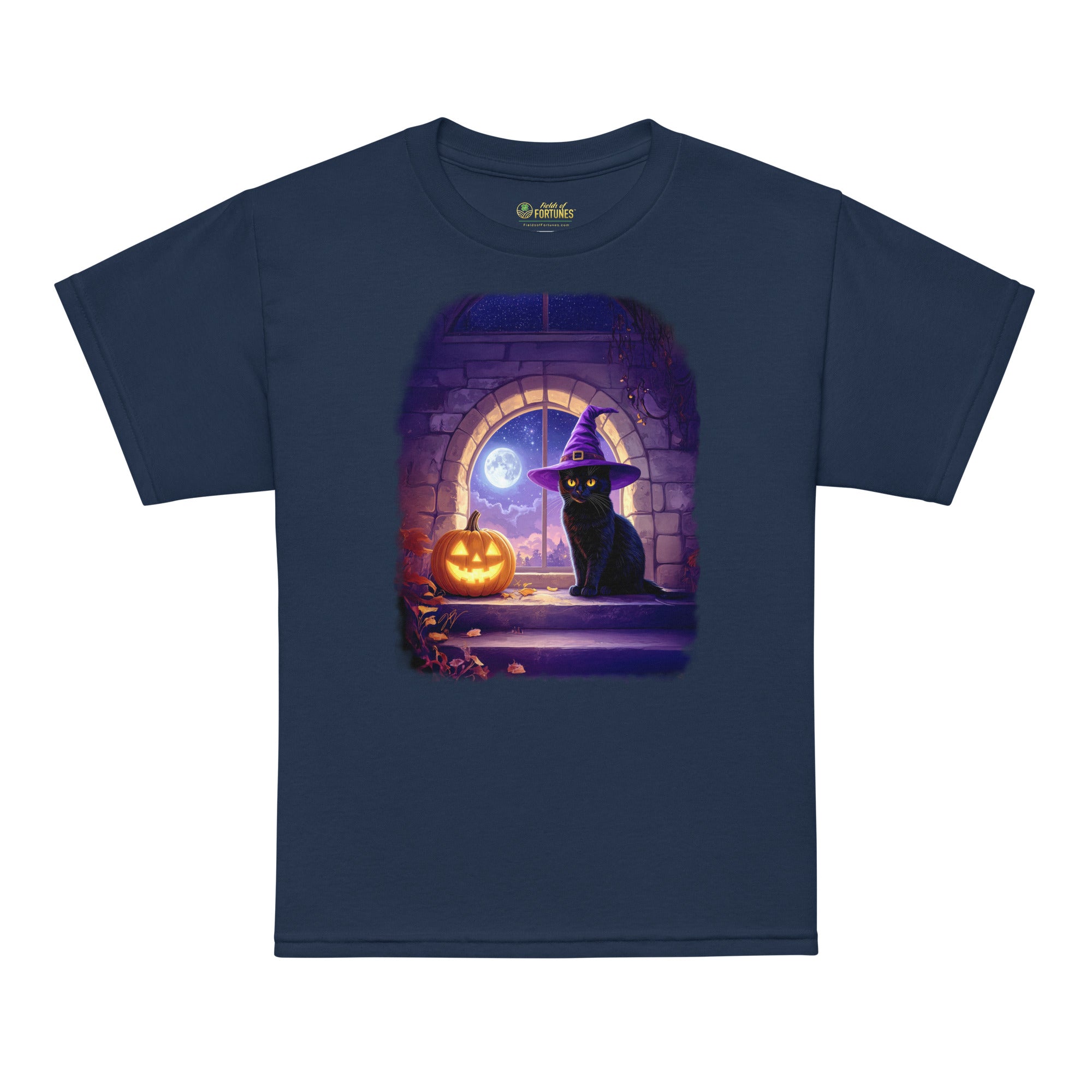 Wizard Kitten on All Hallows Eve - Youth Tee