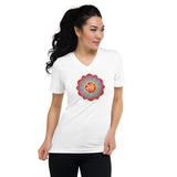 FLOWER OF WEALTH Short Sleeve V-Neck for Women